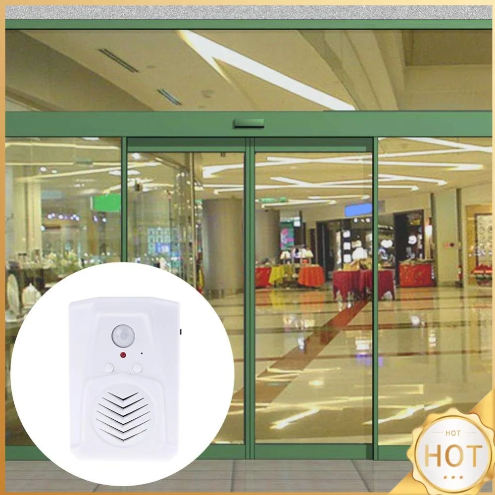 Electric Welcome Sensor Replaceable Sound Visitor Welcome Doorbell Plastic Battery Powered Wireless Burglarproof for Supermarket
