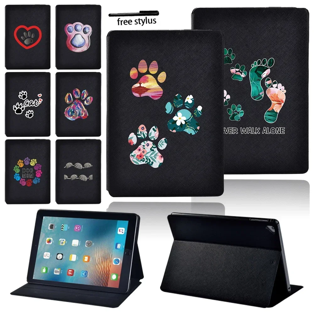 

Tablet Case for IPad Air 2 Air 1 Funda IPad 6th Generation 5th Gen ipad Pro 9.7 Cute Foot Prints Series Leather Flip Stand Cover