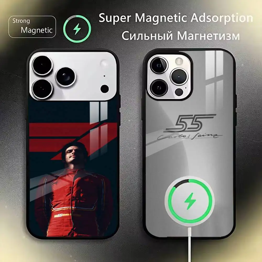 

55 C-Carlos Sainz Phone Case For iPhone17,16,15,14,13,12,11 Plus,Pro Compatible with magnetic wireless charging