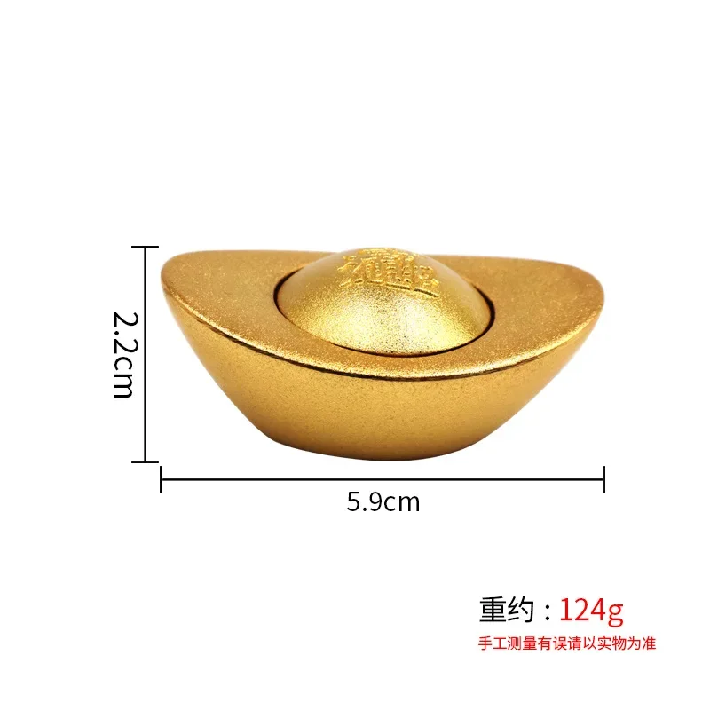 Gold Ingot Chinese Money Figurines Metal Ornament Feng Shui Lucky Yuanbao Home Room Decoration Auspicious New Year Gifts Toys