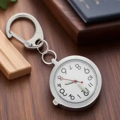 여성용 클립온 포켓 시계 야광 스테인리스 스틸 간호사 시계 버클 포함 편리한 작업 동반자 선물 아이디어