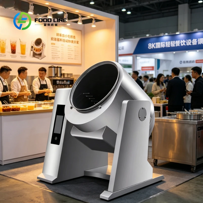 Customized Automatic  Automatic Chinese Food Automatic Cooking Wok 30cm Rotating Pot Stir Fry Fried Rice Smart Robot