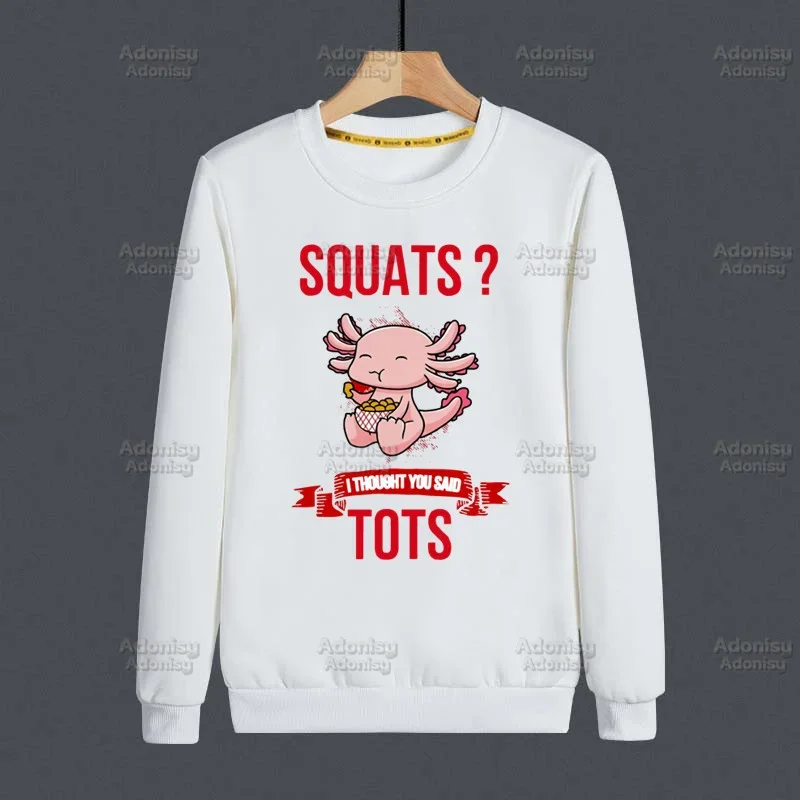 Cute Axolotl Loves Kawaii Cartoon Lizard Men Hoodie Autumn Hip Hop Streetwear Men Pullover Sweatshirts Hoodies White Color Male