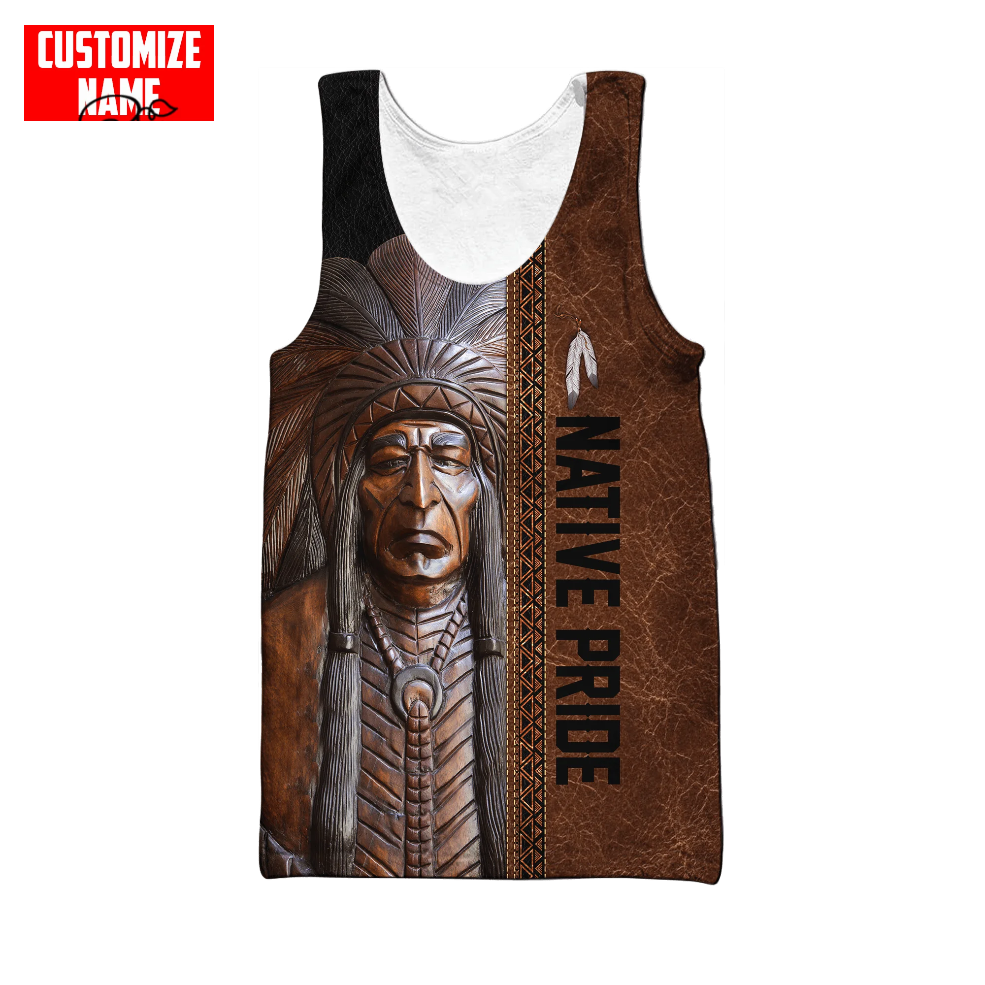 PLstar Cosmos 3DPrinted Newest Native Cheif Custom Name Harajuku Casual Tank Top Vest Unique Unisex Men/Women Sleeveless Style-1