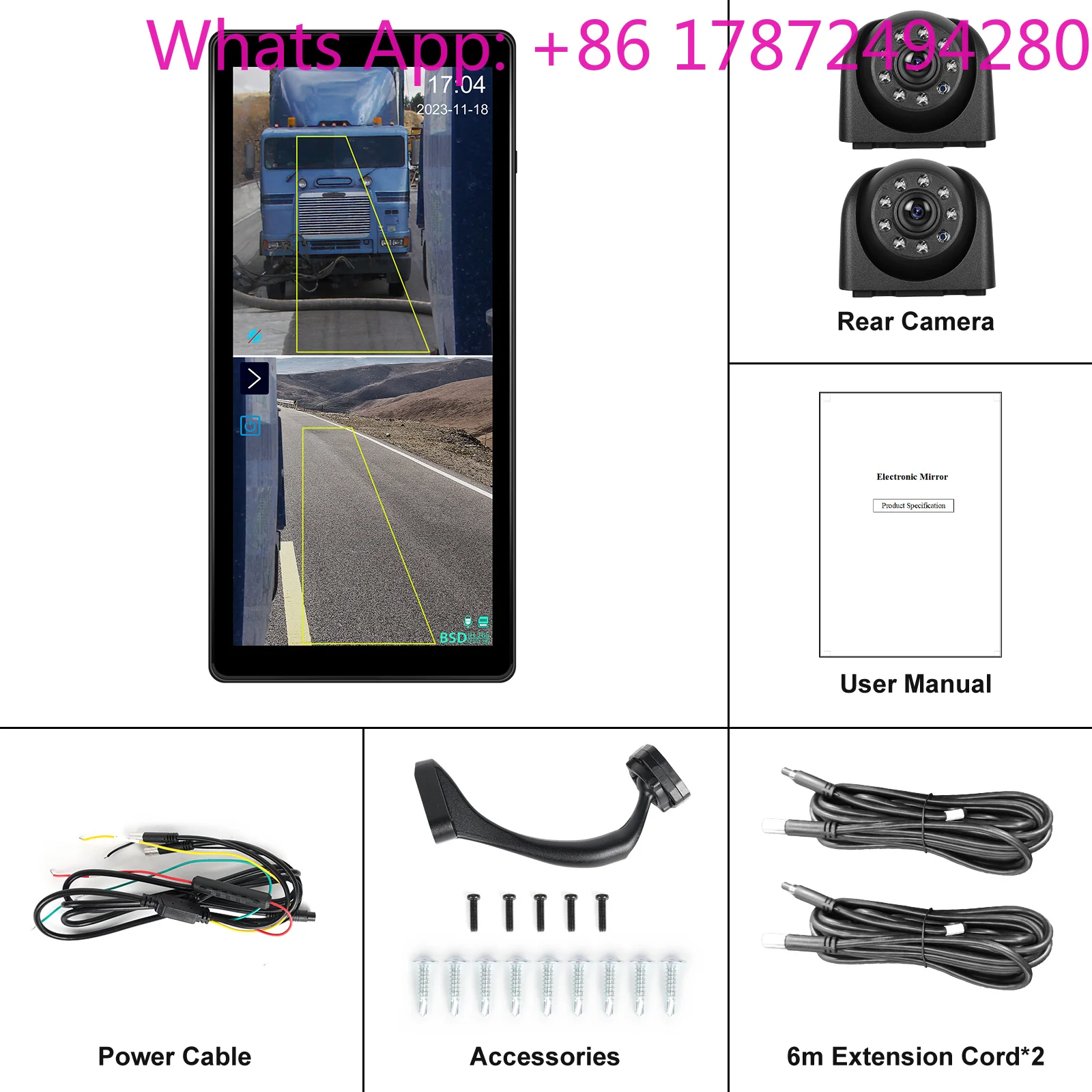 Screen Player Camera Function IP67 Waterproof 10.36'' Car Side