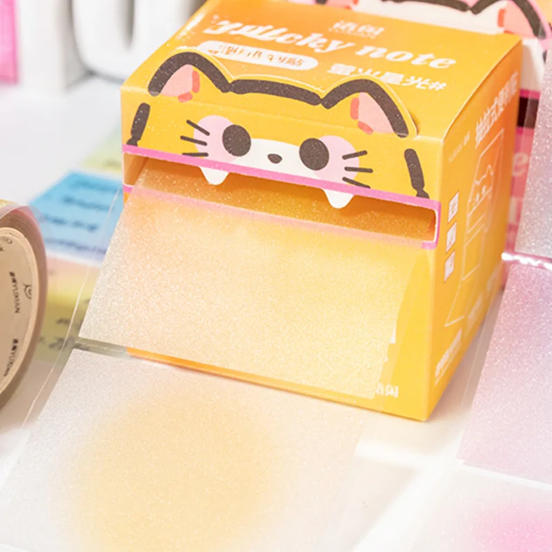 Mr Paper 110sheets/box Cute Heart Cat Pull-out Pearl Sticky Stickers Suitable for Students To Make Notes Notes Notes Plan