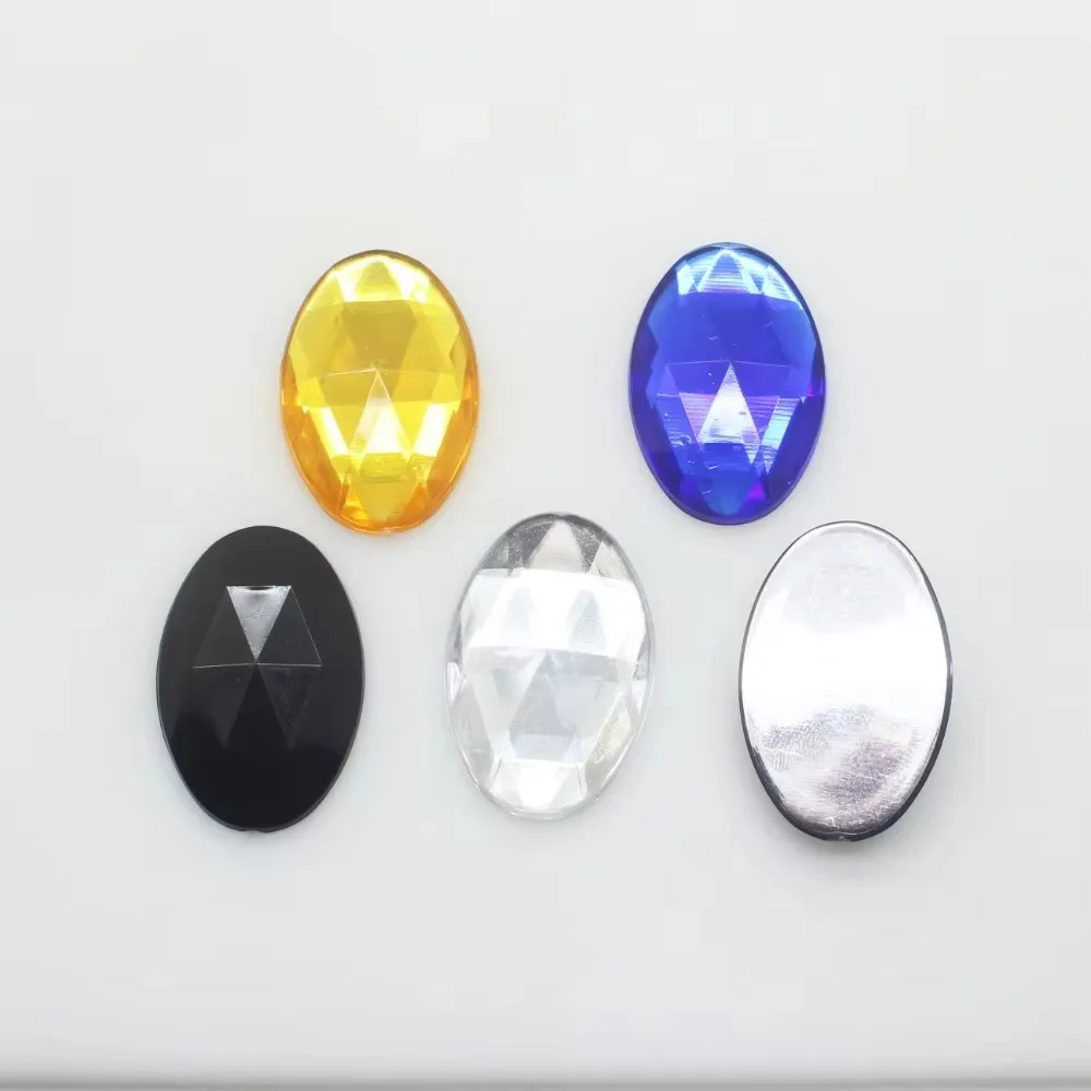 Fashion 20Pcs/Lot 25*18mm Oval Wedding Decor Acrylic buttons Diy Flatback Sewing handwork accessories