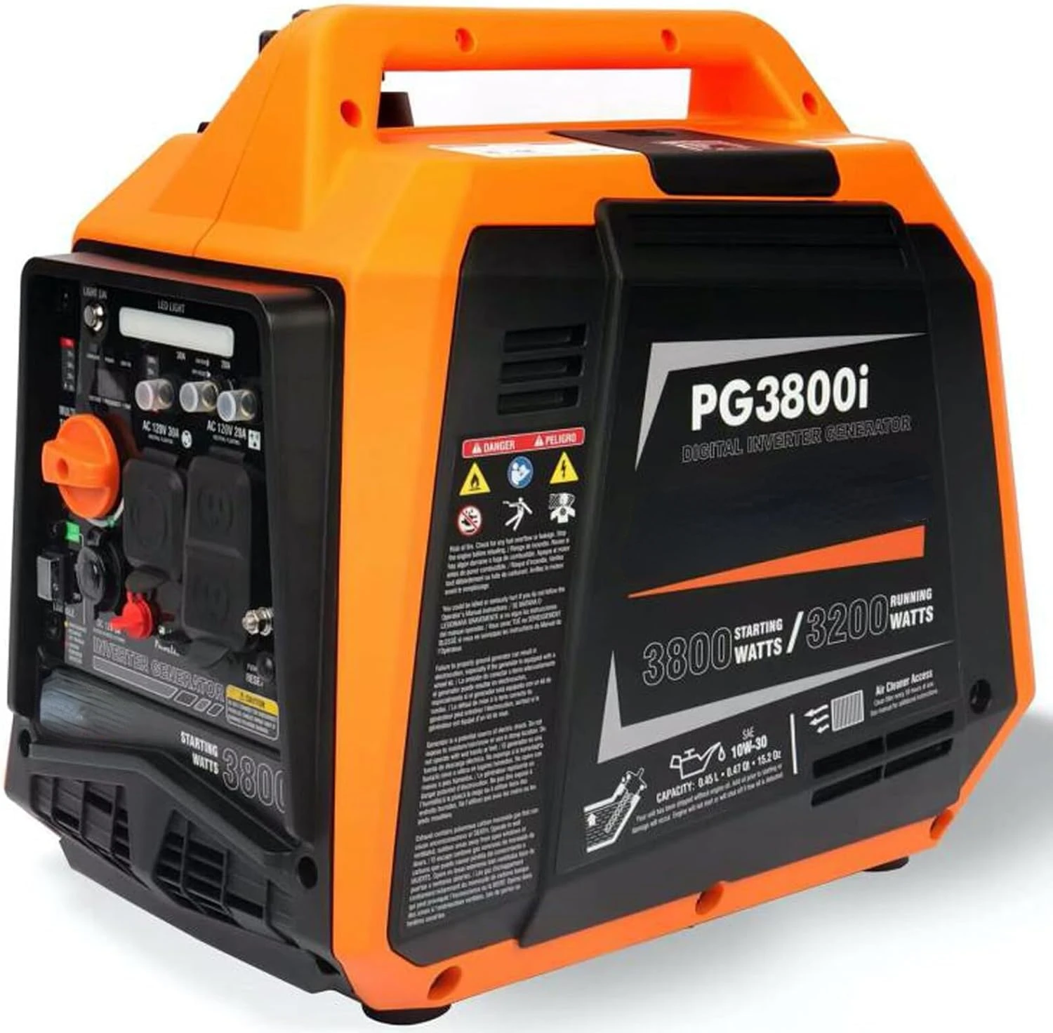 

3800W Portable Inverter Generator, CO Sensor, Digital Interface, RV - Ready, LED Light, ECO - Mode, Parallel Capable