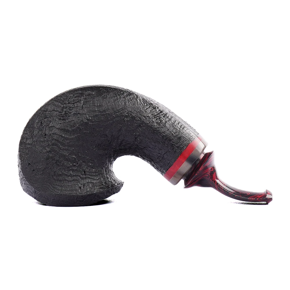 S47a8338242e44041883bdad4c288afddp Schwarze sandgestrahlte Freehand-Briarpfeife