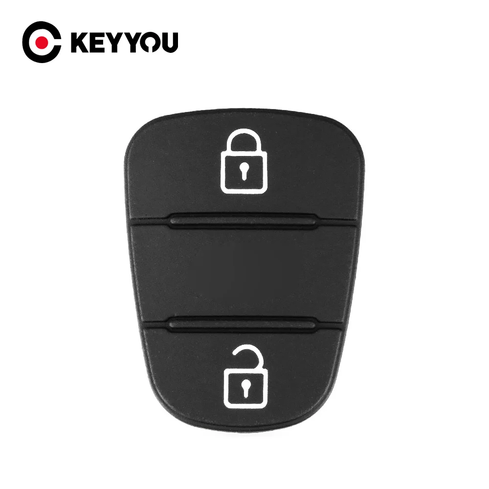 

KEYYOU 2/3 Buttons Key Fob Case Rubber Pad For Hyundai IX35 I30 Tucson l10 l20 l30 Kia Rio Accent K2 K5 Rio Sportage Flip Key