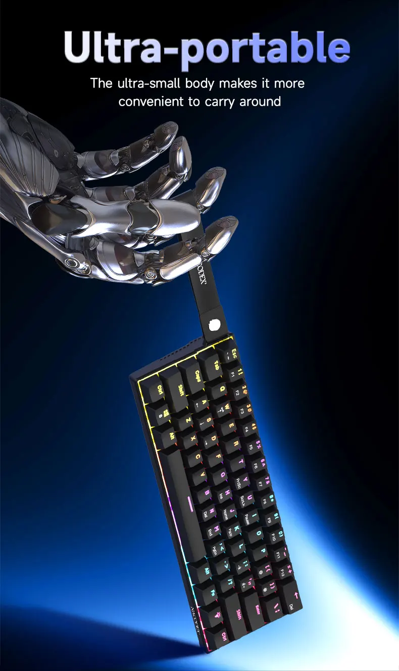 AJAZZ NK61 Kabelgebundene Mechanische Gaming-Tastatur, Unterstützt Vollständigen Hot-Swap, Geeignet für Büroarbeit und Gaming – Detail 9