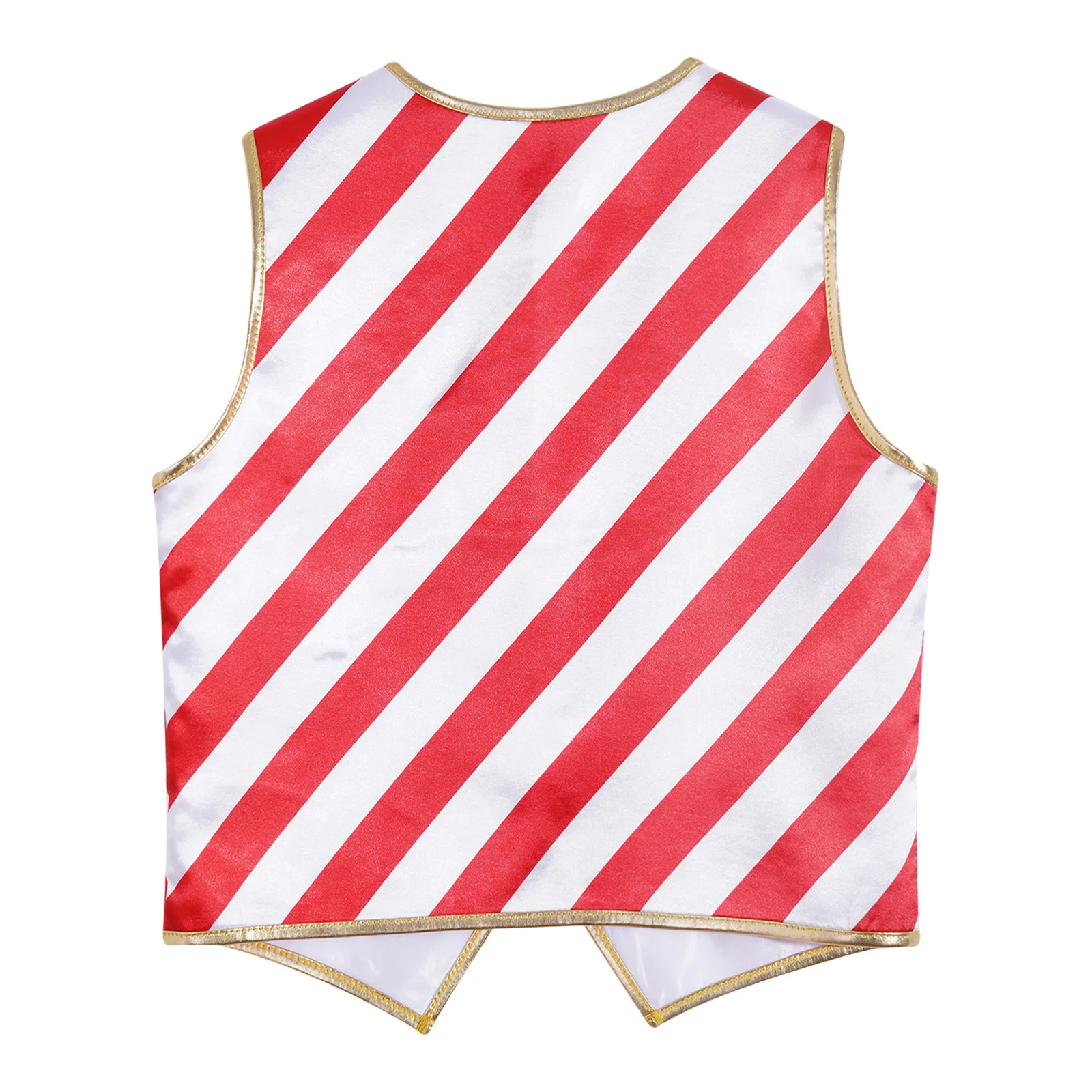 Kids Christmas Stripes Vest Santa Claus Waistcoat Sleeveless V Neck Buttons Jacket Xmas New Year Party Performance Costume Vests