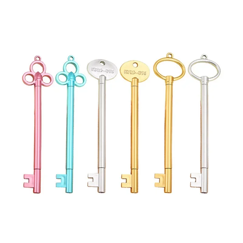 Creative Chinese Ancient Style Key Shape Gel Pen Cute Learning Office Retro Water-based Signature Pen School Office Supplies
