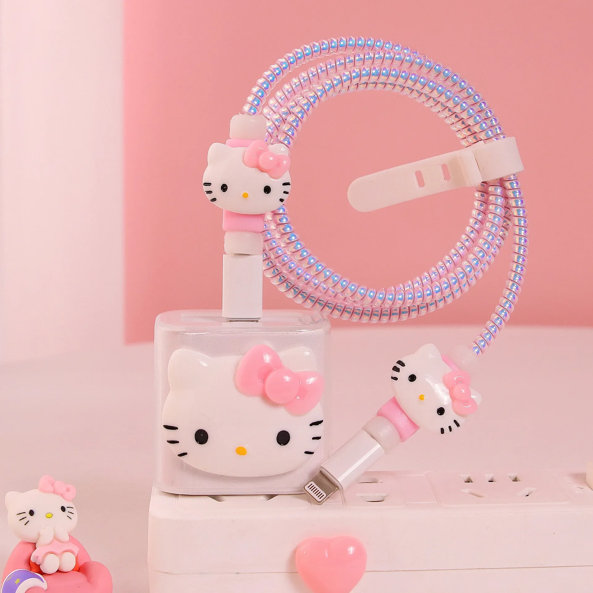 Étui de protection Hello Kitty Sanurgente Anime pour téléphone, câble de données Apple 13/14, chargeur 18 W, 20W, enveloppé, cadeau décoratif,