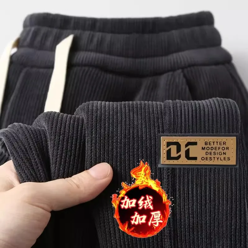 

Thiened Fce Lined Workwear Pants Men's Casual Sports Trousers Autumn Winter Warm Loose Fit Trousers for Men