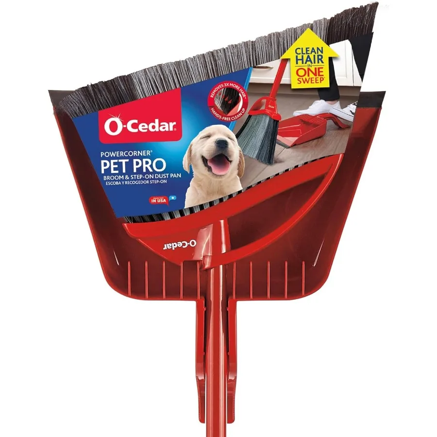 

Pet Pro Broom with StepOn Dustpan for Efficient Pet Hair Removal in Homes with Cats and Dogs Captures Up to 99 of Debris in a S