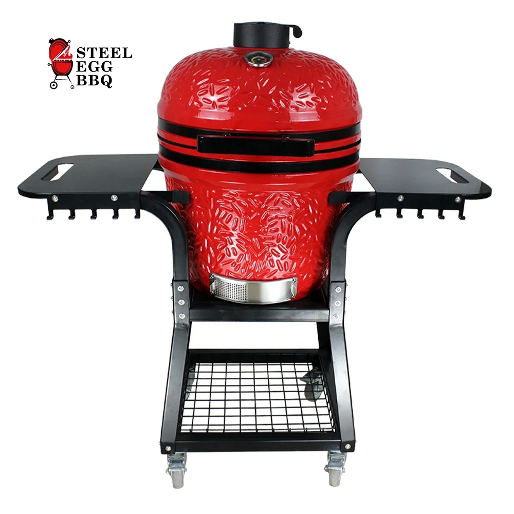 SEB Kamado 22 Inch Charcoal Barbecue Grill Smoker Bbq Grills Outdoor Color Red