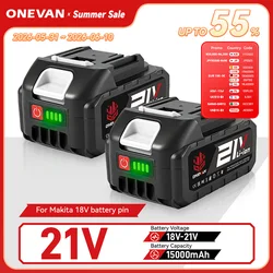 22900 mAh wiederaufladbarer 588VF Lithium-Ionen-Akku mit Batterieanzeige für Makita BL1830 BL1840 BL1850 Elektrowerkzeug-Akku