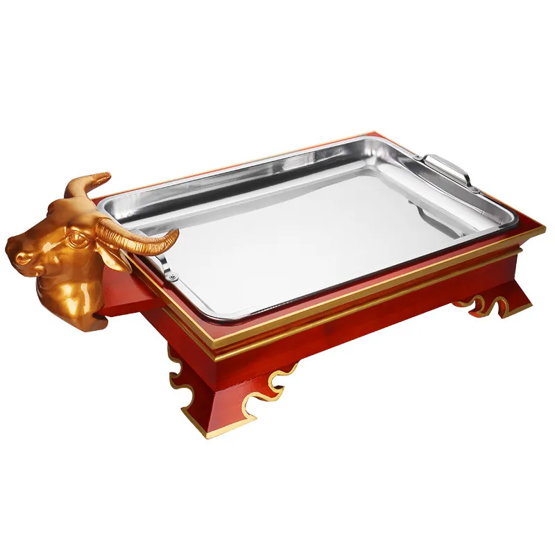 Features Wood Grilled Whole Sheep Tray Hand Grilled Beef Sheep Tray Beef Head Banquet Alcohol Block