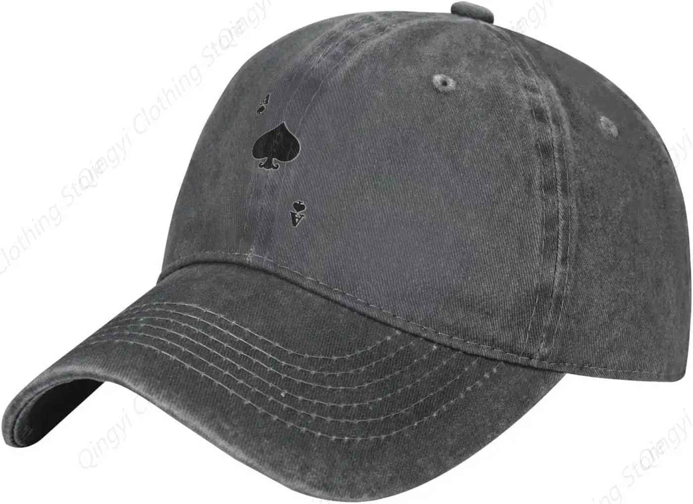 Men Women Ace of Spades Poker Hat, Baseball Caps Adjustable Plain Cap Deep Heather