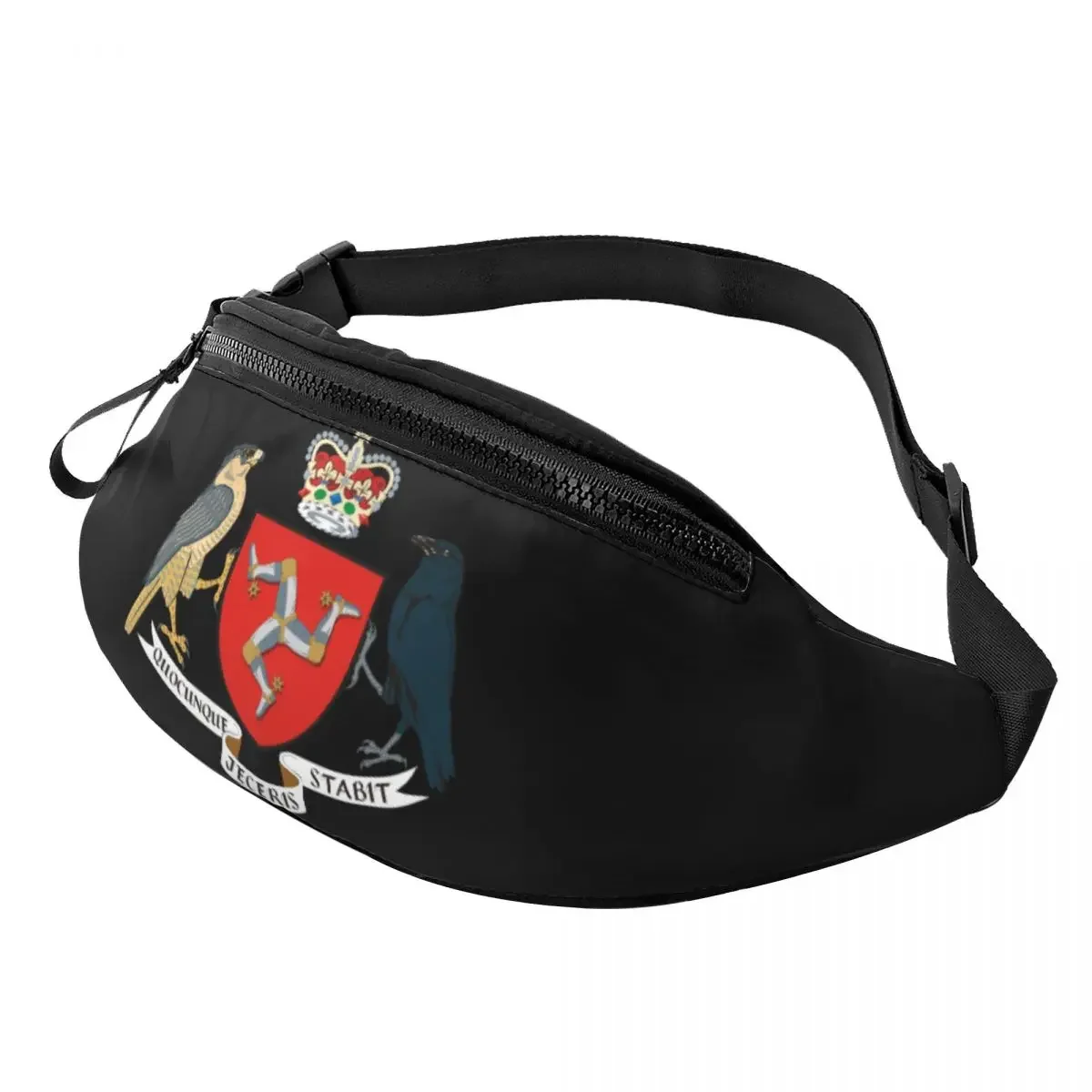 Coat Of Arms Of The Isle Of Man Fanny Pack for Men Women Fashion Crossbody Waist Bag Cycling Camping Phone Money Pouch