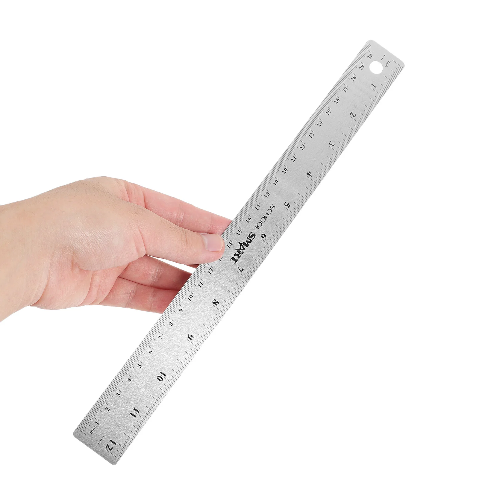 STOBOK Stainless Steel Metal Ruler: 2PCS Metal Ruler with Cork Backing Non- Rulers with Inch and Centimeters Metric