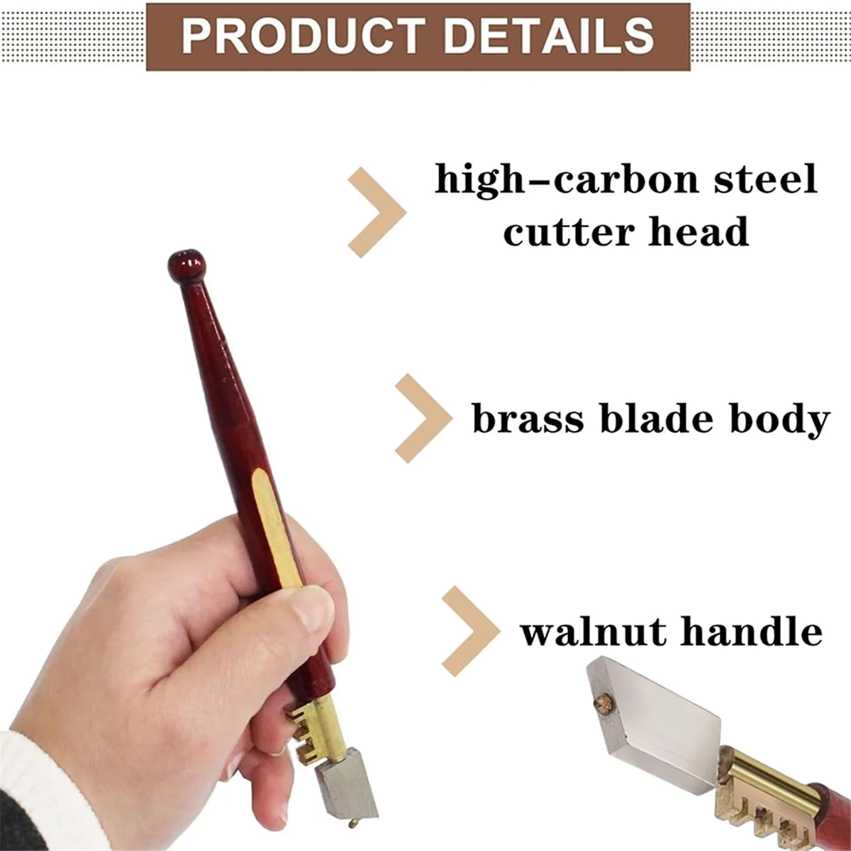 

AT16 Diamond Tip Glass Cutter, 3 Pieces Glass Cutter Set Professional Glass Cutting Tool with Wood Handle for Glass, Tiles