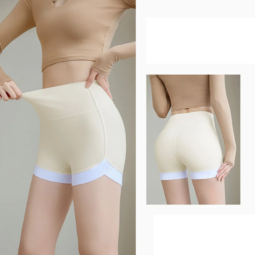 Women's High Waisted Sports Shorts with Color Block Design Thin Polyester Fabric for Spring Summer Autumn and Winter Use
