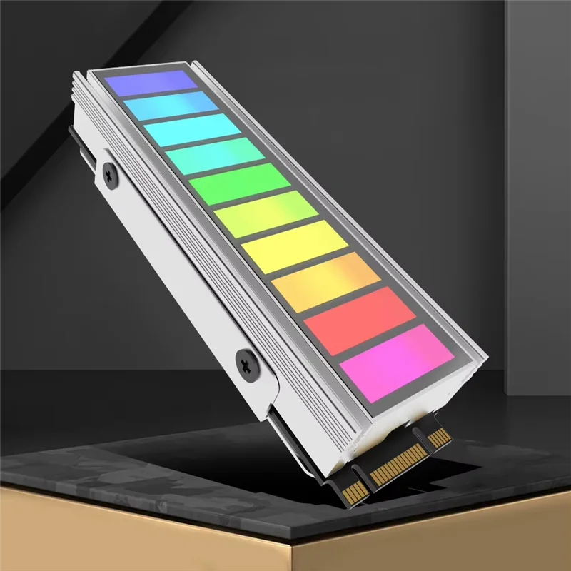 Nieuw - Solid State Drive Cooler Ingebouwde ventilator Harde schijf Heatsink Lichtbalk Sync Computeraccessoires A
