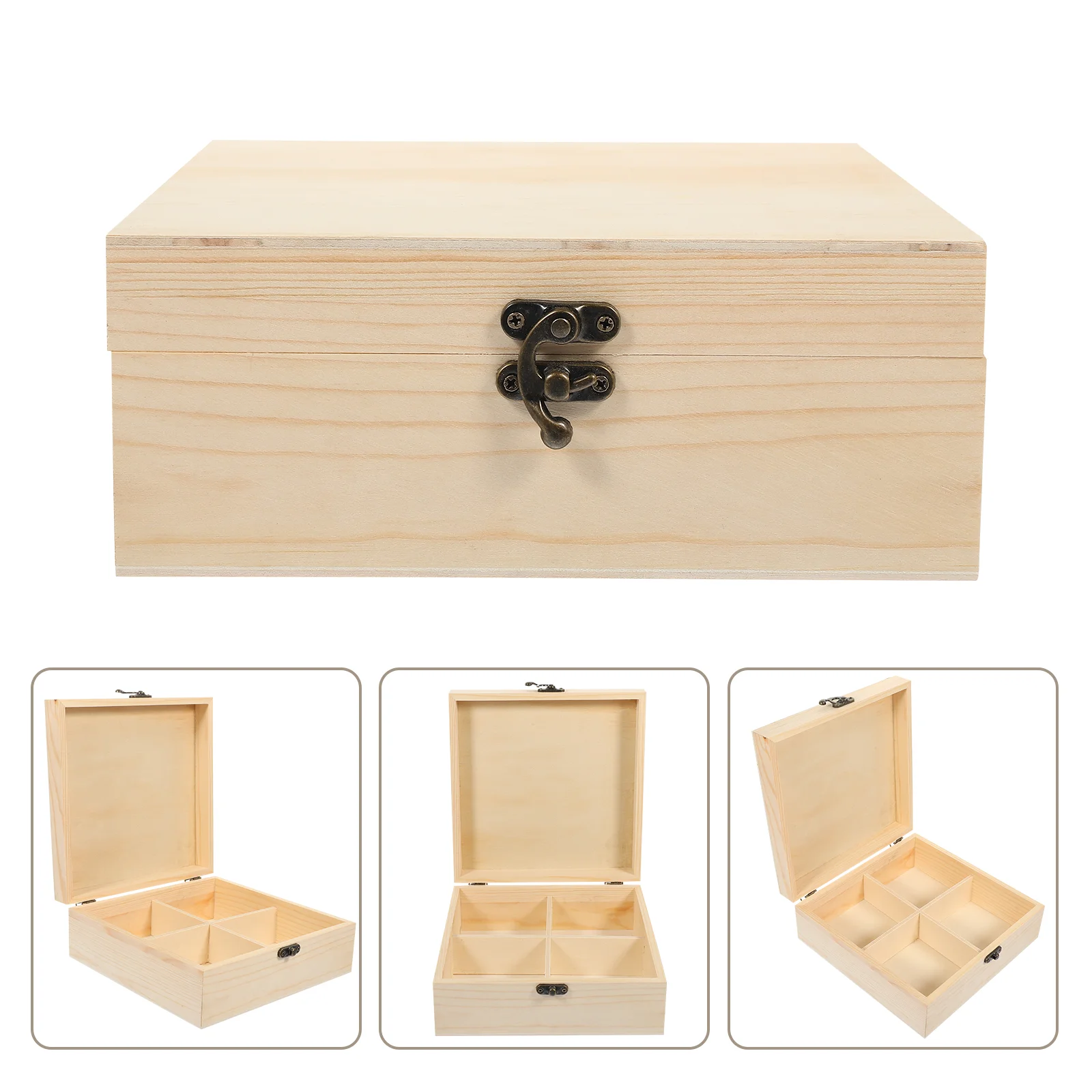 

Wooden Tea Bag Storage Box 4 Compartments Natural Material For Home Hotel Restaurant Coffee Shop Tea Bag ganizer Small