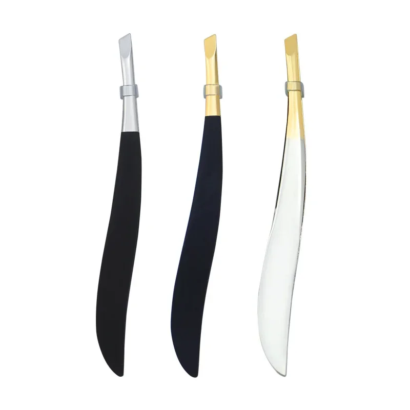 눈썹 집게 눈썹 트위저 1개 전문가용 스테인리스 스틸 제모 골드 여성 뷰티 메이크업 도구