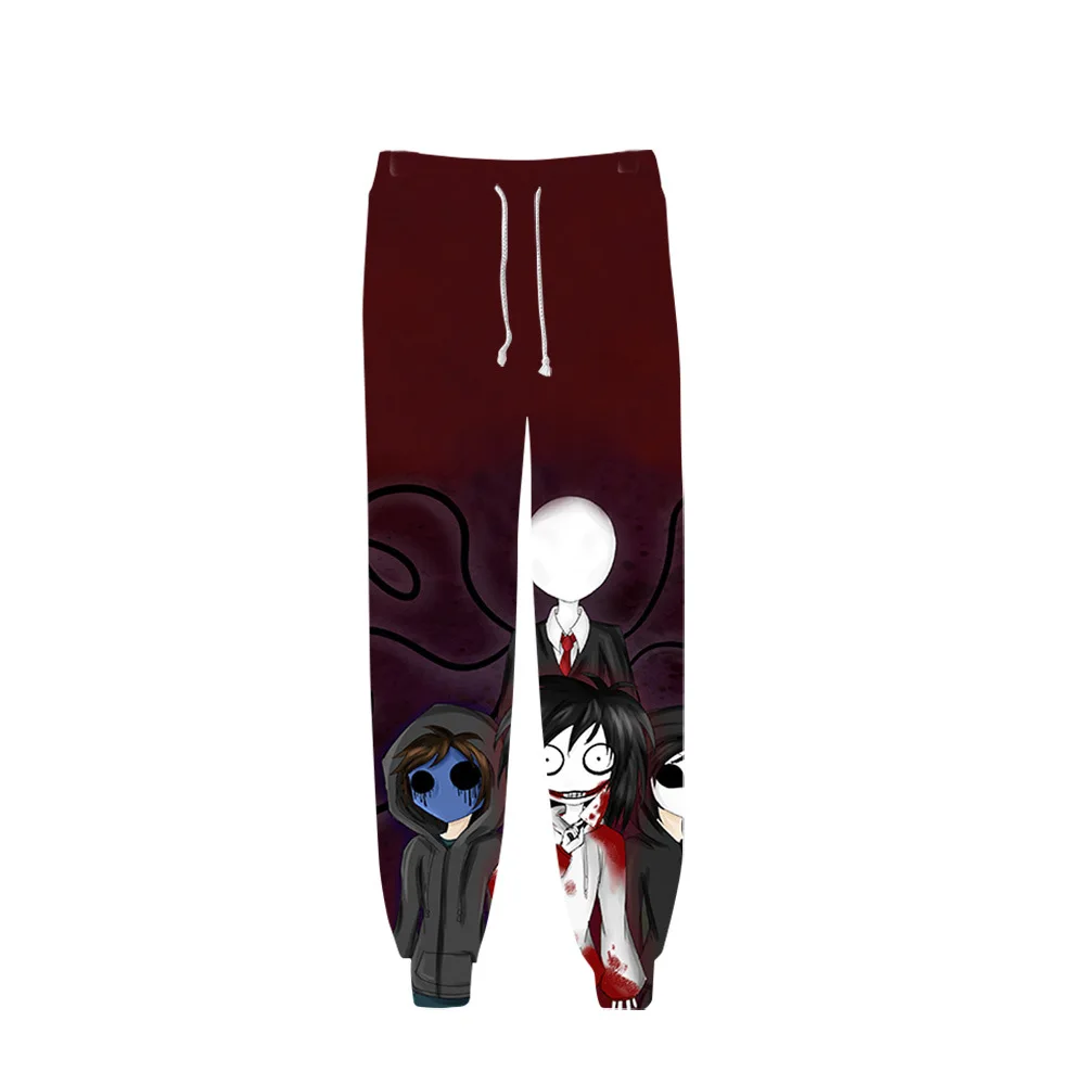 Pantalones deportivos cómodos y populares de lujo para Cosplay Creepypasta, pantalones ajustados con banda elástica, pantalones de chándal