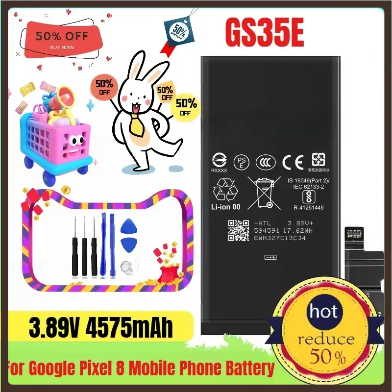 3.85V 4575mAh GS35E Suitable for Google Pixel 8 Mobile Phone Battery Built-in Battery