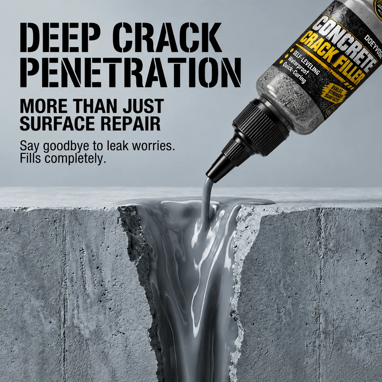 Self-leveling Concrete Crack Filler 105g Waterproof Concrete Repair Paste for Patio Sidewalk Cracks