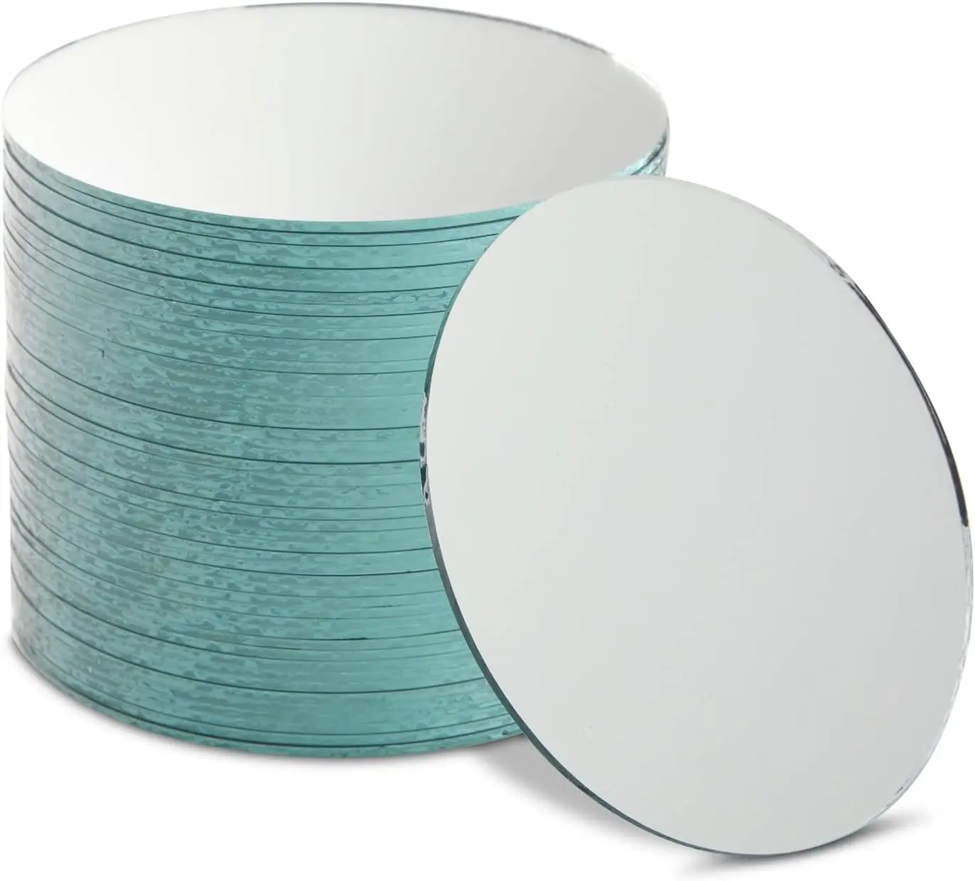 4-Inch Round Glass Mirrors for Crafts - 4-Inch, 50-Pack, Blue, Modern - Craft Supply for Mirror Centerpieces & Home Decoration