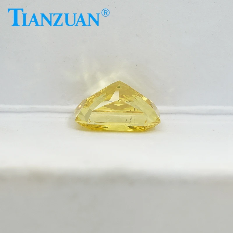 Lab Grown Diamond HPHT Radiant Cut Fancy Vivid Yellow Color VS1 2EX Loose Gemstone Bead with GEMID Certified