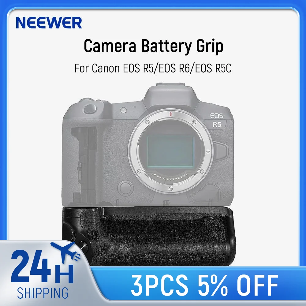 NEEWER Camera Battery Handle Grip Replacement for BG-R10 For Canon EOS R5 R5C R6 R6 Mark II Mirrorless Cameras