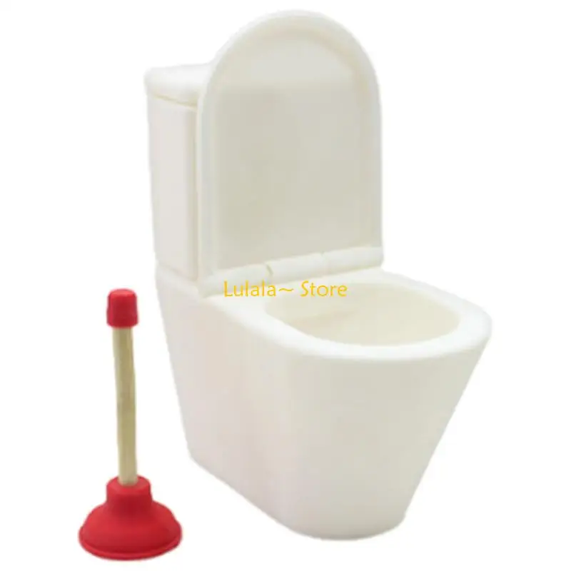 Y4QA Thực Tế Thu Nhỏ Nhà Vệ Sinh Và Ống Hút Mô Hình Hình Tỉ Lệ 1/12 Phụ Kiện Búp Bê