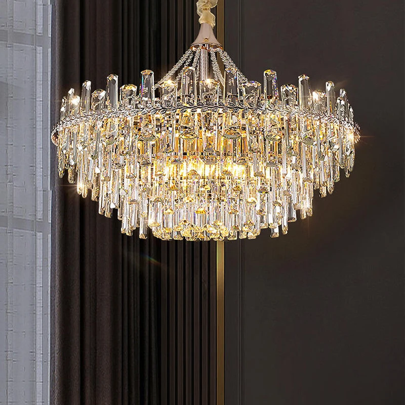 Imagem -03 - Modern Crystal Led Chandelier For Living Room Luxury Villa Iluminação Quarto e Sala de Jantar Decoração de Casa Novo 2024