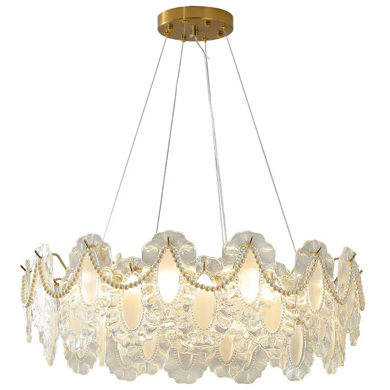 Modern Shell Chandelier French Cream Living Room Light Luxury Main Lamp Minimalist Dining Bedroom Popular Lighting Fixture