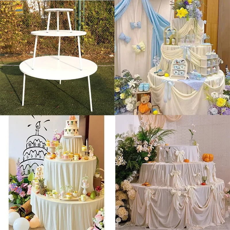 

Wedding wrought iron dessert table props three-layer round cake rack party arrangement lawn wedding engagement banquet decoratio