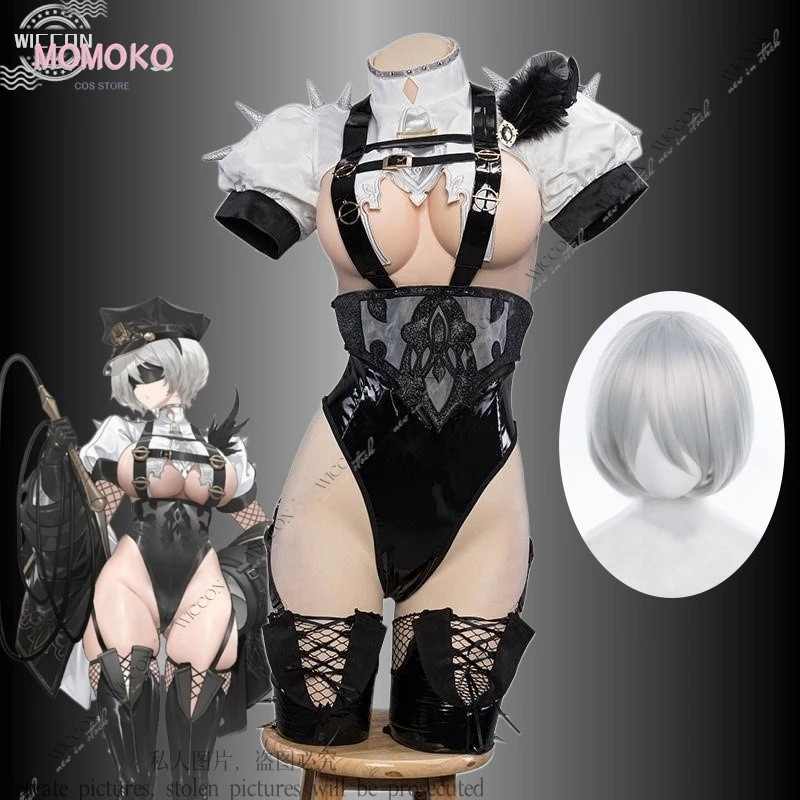 2B YoRHa Cosplay Uniforme Sexy Fanart Cosplay Anime NieR Costume Cosplay Kimono Set Hot Sexy Lingerie Nero Donne Calde