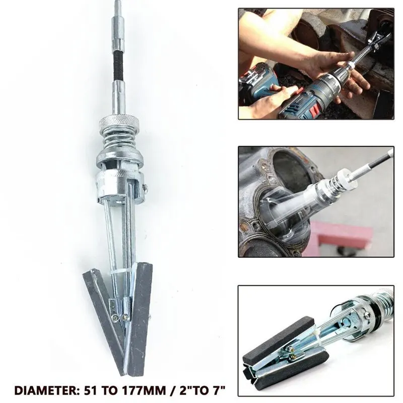 4 Size Adjustable Brake Piston Cylinder Hone Tool 3 jaws stone Range:19-63mm 32-88mm 51-177mm 3 Jaw Cylinder Sander