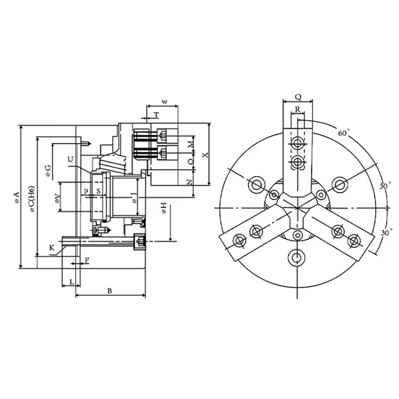 

Large Through-hole 3 Jaw Power Hydraulic Chuck Oversized 3-jaw Chuck Large Inner Diameter Chuck
