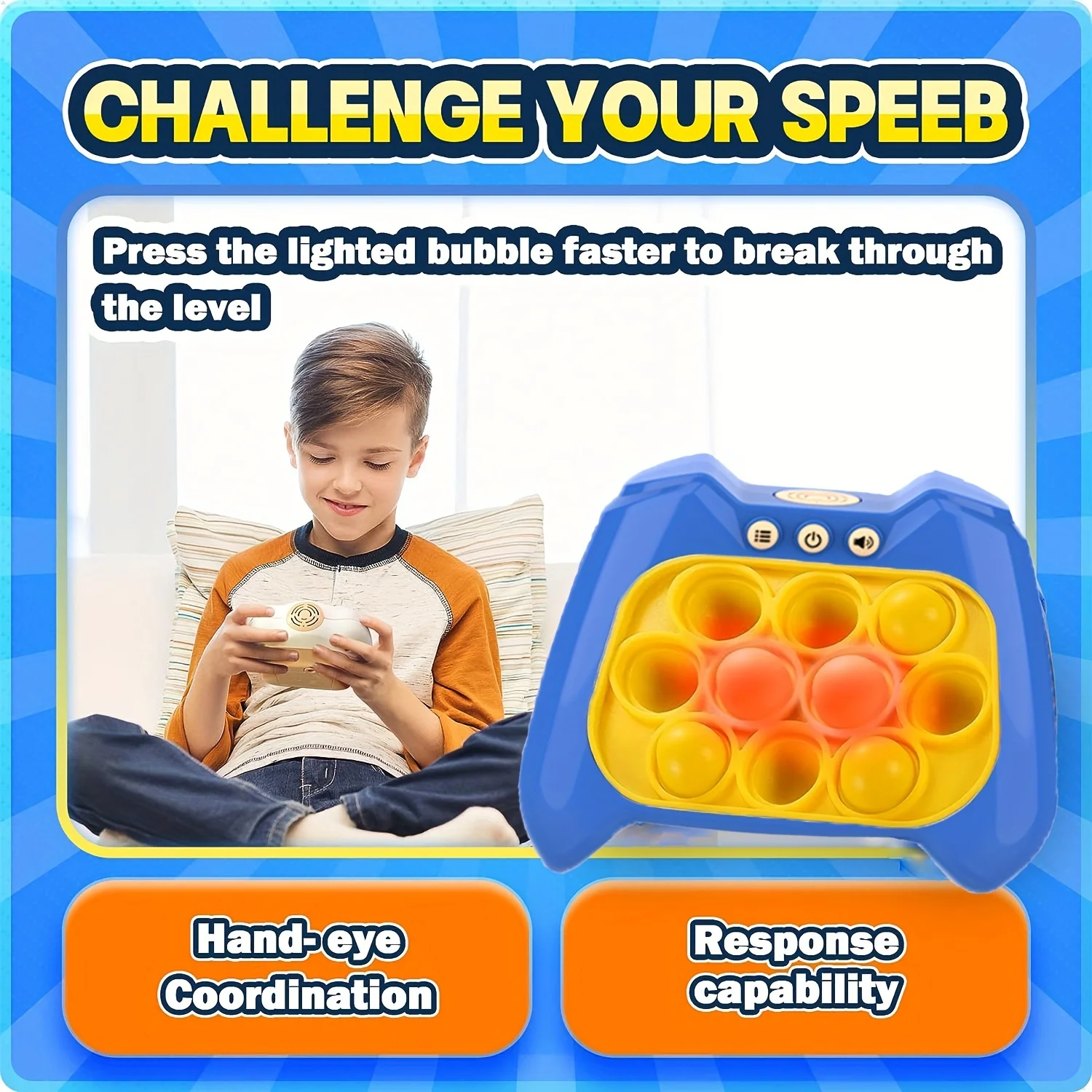 Pop Light Fidget Spiel Quick Push Bubble Spiel Tragbare Handheld Griff Spielzeug Jungen Mädchen Geschenk für Kinder Maschine Entlasten Stress Spielzeug