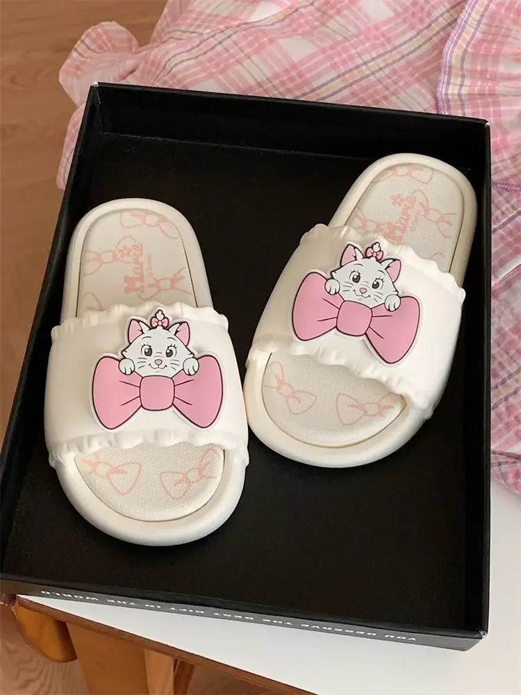 Disney Mädchen Prinzessin niedlichen Cartoon Mary Cat Baumwolle Hausschuhe rutschfeste weiche Unterseite Freizeitschuhe für Mädchen Geschenk