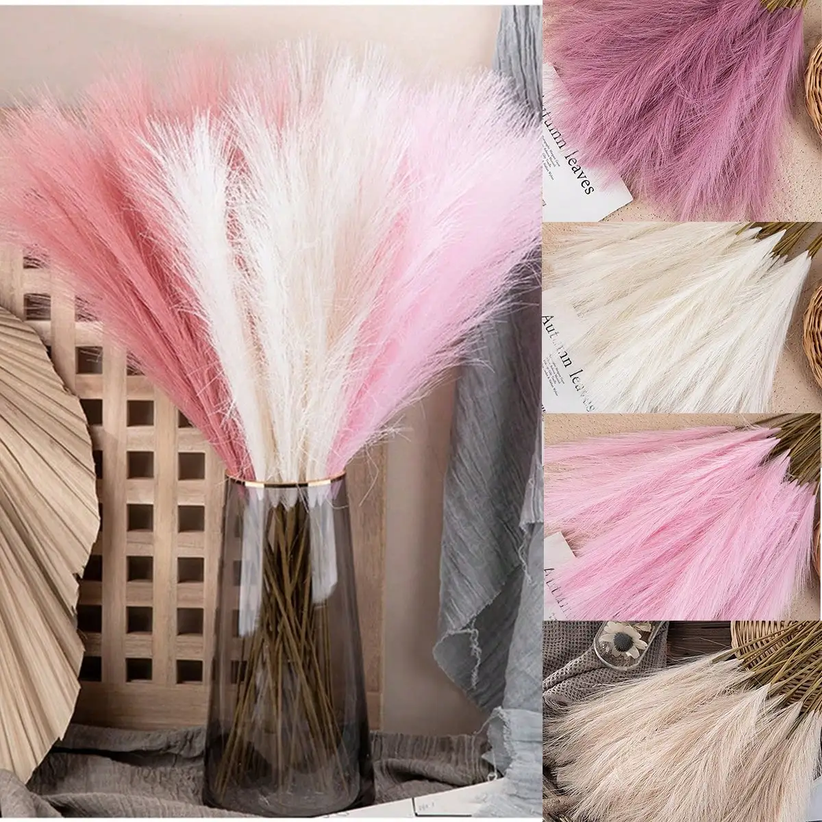 5/1pcs Faux Pampas Grass, Pampas Grass for Floor Vase, Pampas Grass Decor for Vase Fillers Home Decor Wedding Parties Holidays