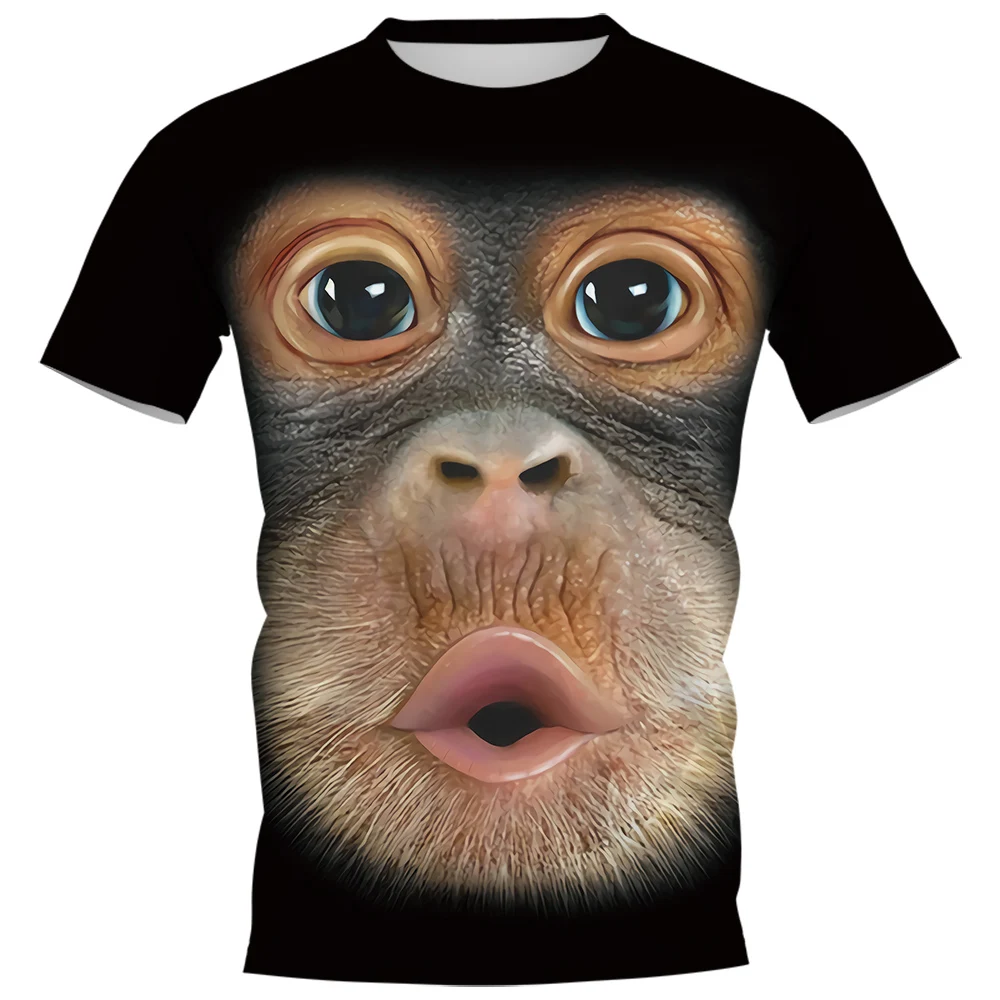 CLOOCL Men T Shirt 3D Graphics Mouth Monkey T-shirt Animal Printed Women T-shirt Short Sleeve Men's Big Belly Funny Tshirt Tops