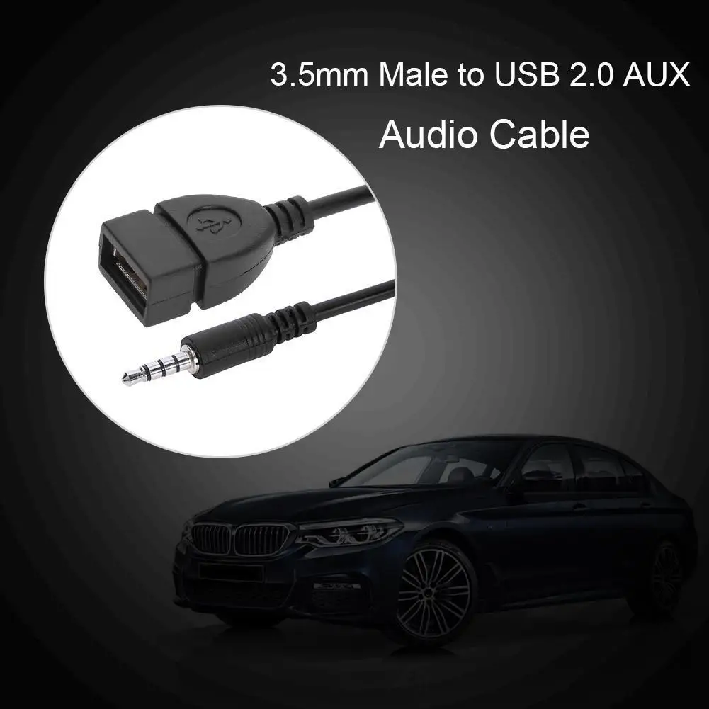 USB To Aux Audio Adapter 3.5mm Male To USB Female Adapter AUX To USB Adapter for U-Disk Playing Music in Your Car