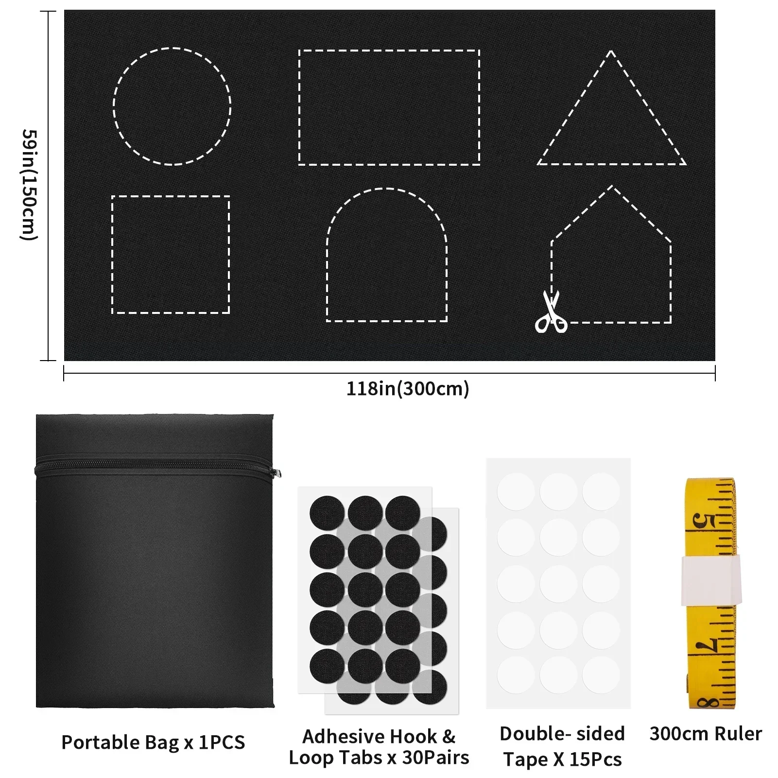 Portable Blackout Curtains Blinds for Windows 100% Window Shades Easy to Cut Fit for Bedroom Baby Room and TV Room